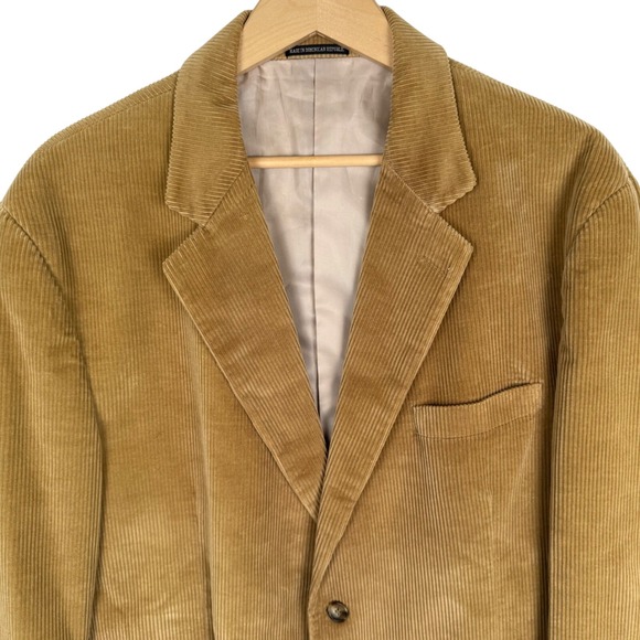 Vintage Bloomingdales Sport Coat Men 46L Camel Corduroy Blazer Metropolitan View - Picture 1 of 10